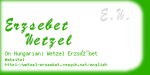 erzsebet wetzel business card